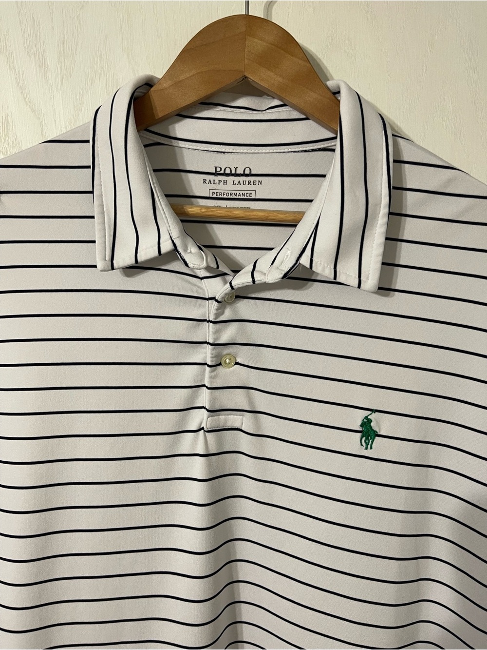 Polo by Ralph Lauren Men’s XL White Striped Performance Polo